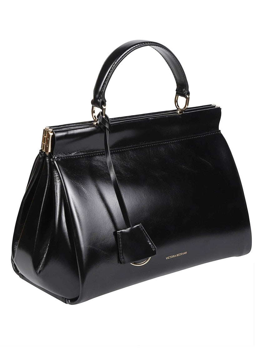 Victoria Beckham Black Sloane Frame Structured Calf Leather Shoulder Bag