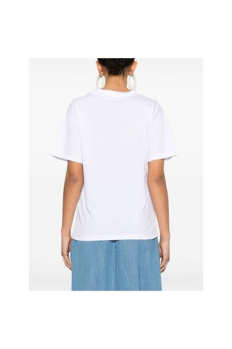 Ermanno Scervino White Cotton Lace Detailing T-Shirt
