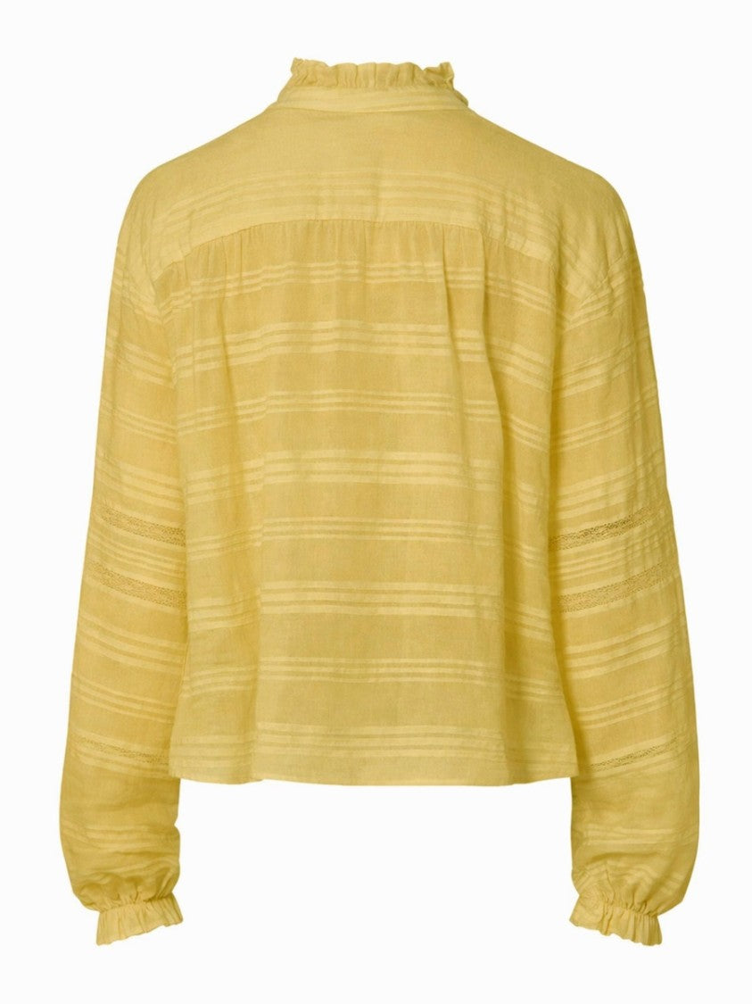 Isabel Marant Étoile Peline Yellow Ruffled Trim Shirt
