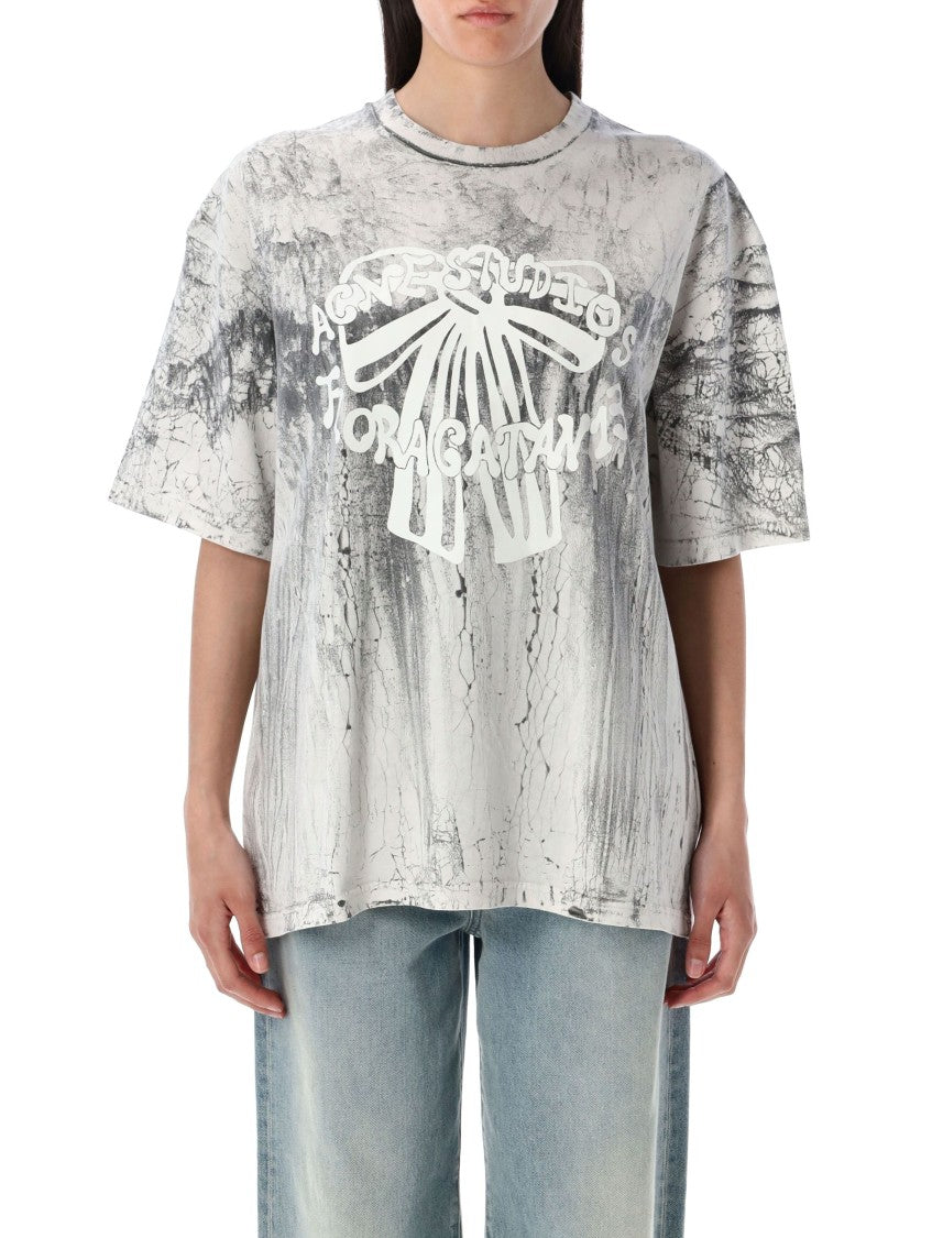 Acne Studios Fn-Ux-Tshi000078 Abstract Marbled Graphic Print T-Shirt