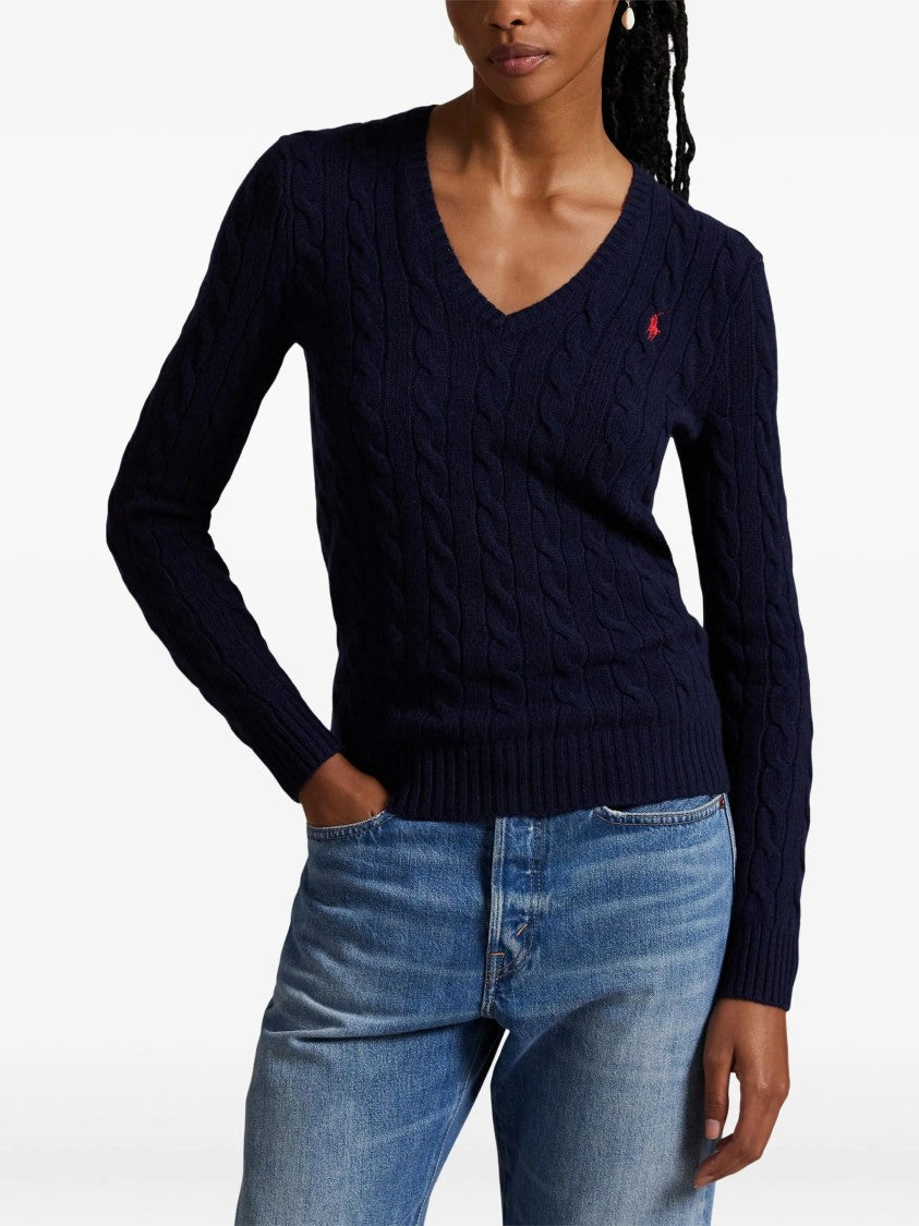 Polo Ralph Lauren Kimberly Cable-Knit V-Neck Sweater