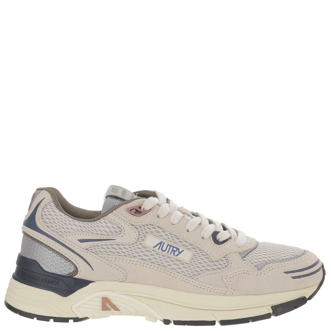 Autry Multi-Material Sneakers With Round Mesh Toe And Logo Accents