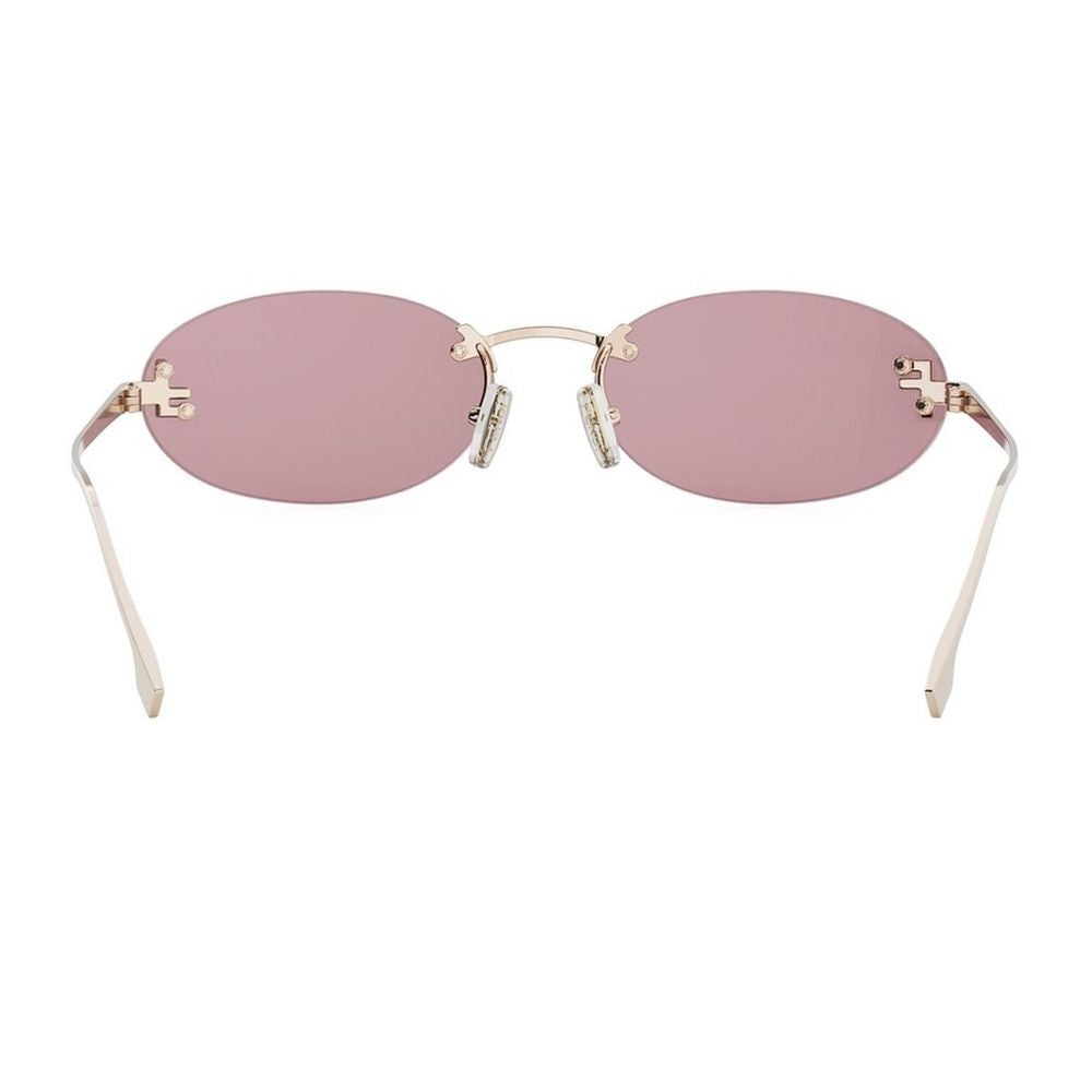 Fendi First Crystal 90S Inspired Oval Rimless Sunglasses