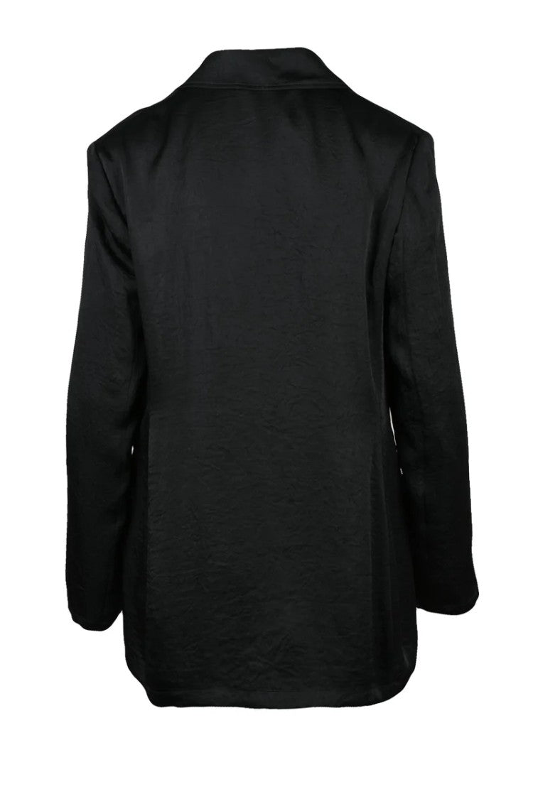 Marella Monochrome Seltz Blazer Jacket Satin - Black