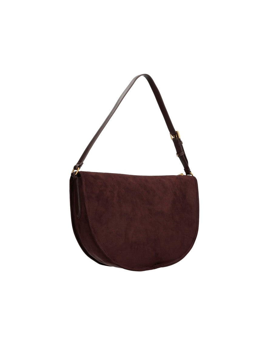 Liu Jo Deep Brown Suede Hobo Faux Suede Shoulder Bag