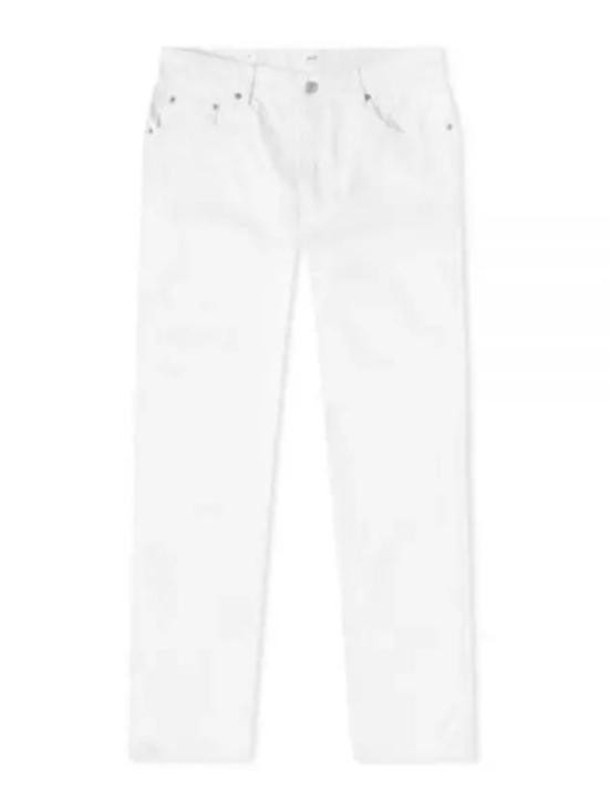 Ami Paris Straight-Leg White Cotton Pants With Classic Five-Pocket Design