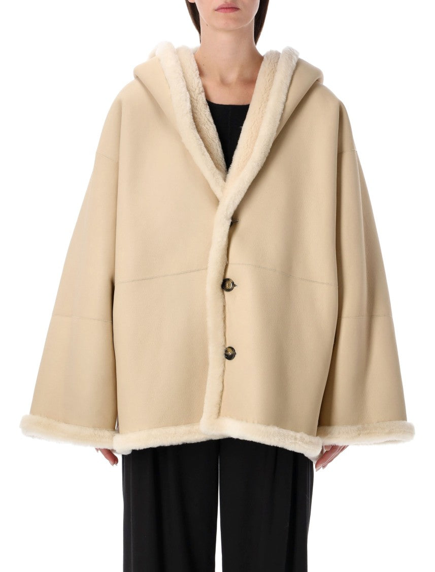 Alberta Ferretti Reversible Hooded Shearling Jacket