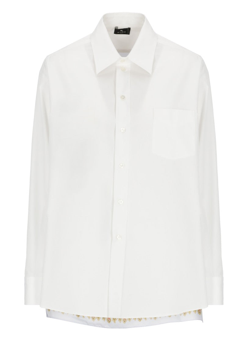 Etro White Paisley Cotton-Blend Shirt