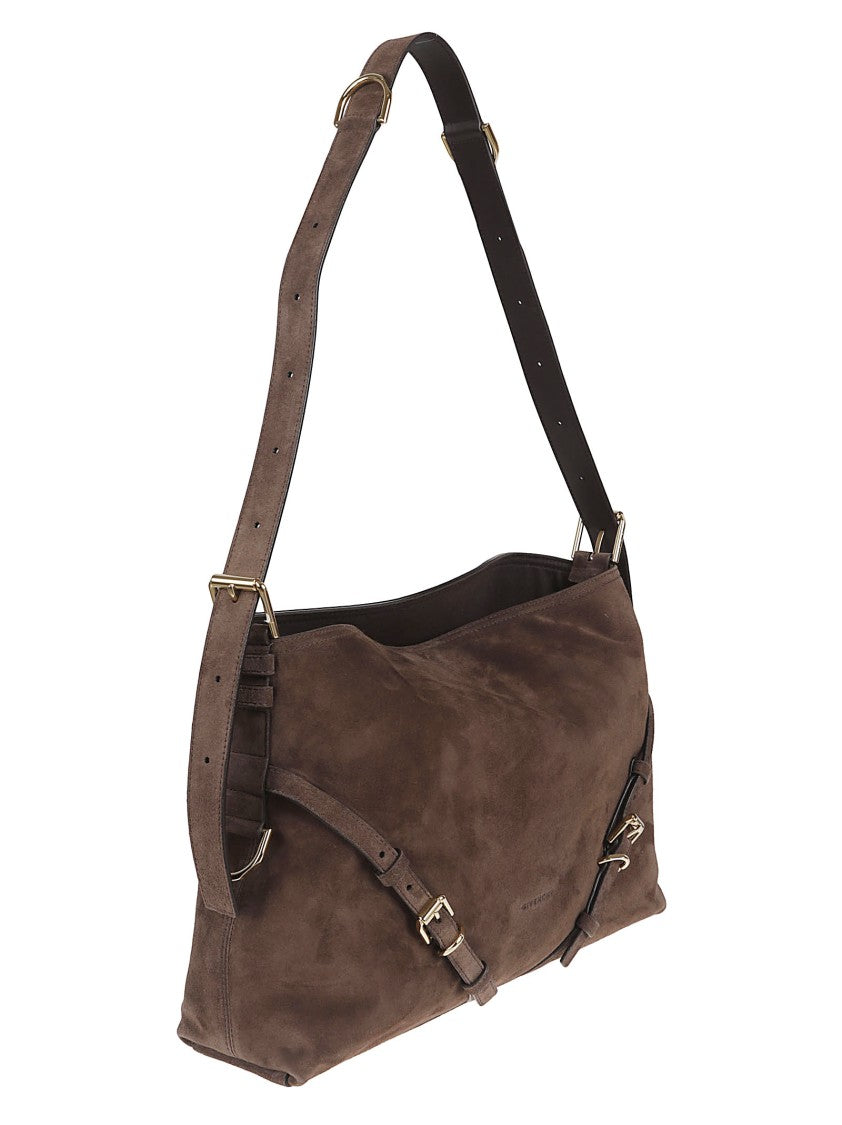 Givenchy Medium Suede Calf Leather Shoulder Bag With V-Shaped Silhouette