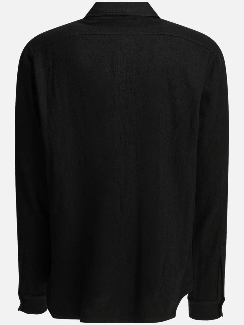 Rick Owens Classic Collar Casual Work Shirt With Flap Pockets