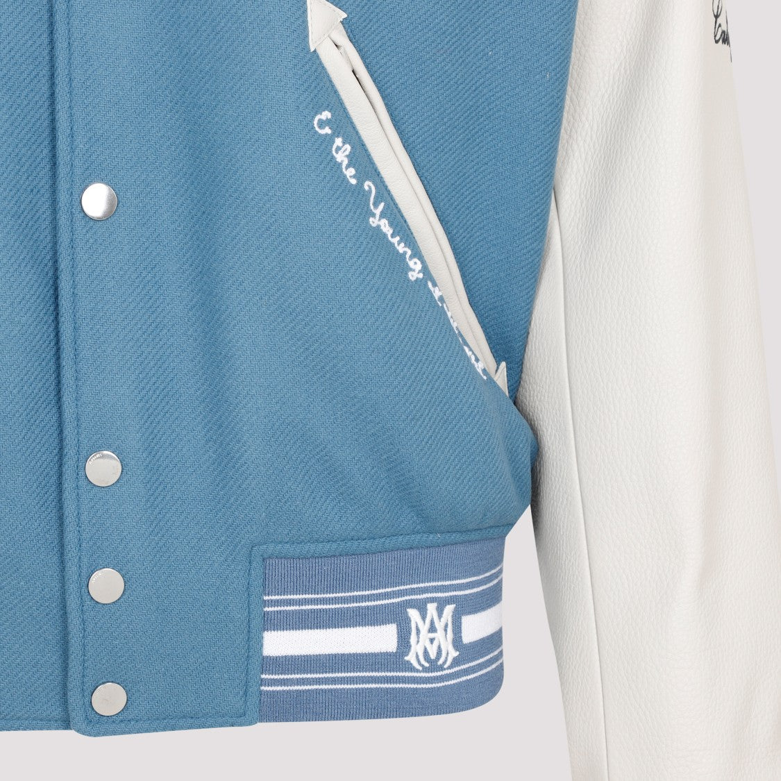 Amiri Blue Cotton Blend Oversized Varsity Jacket