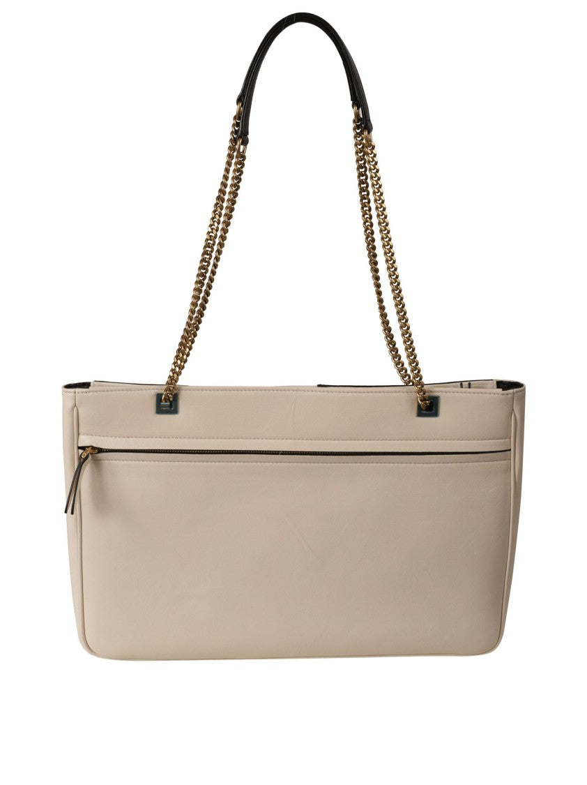Valentino Garavani Beige Lambskin Shoulder Bag With Vlogo