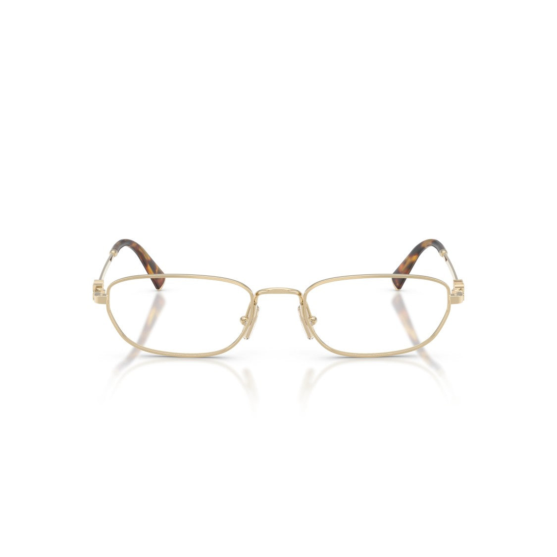 Miu Miu 0Mu 52Zv Rectangular Gold-Tone Eyeglasses