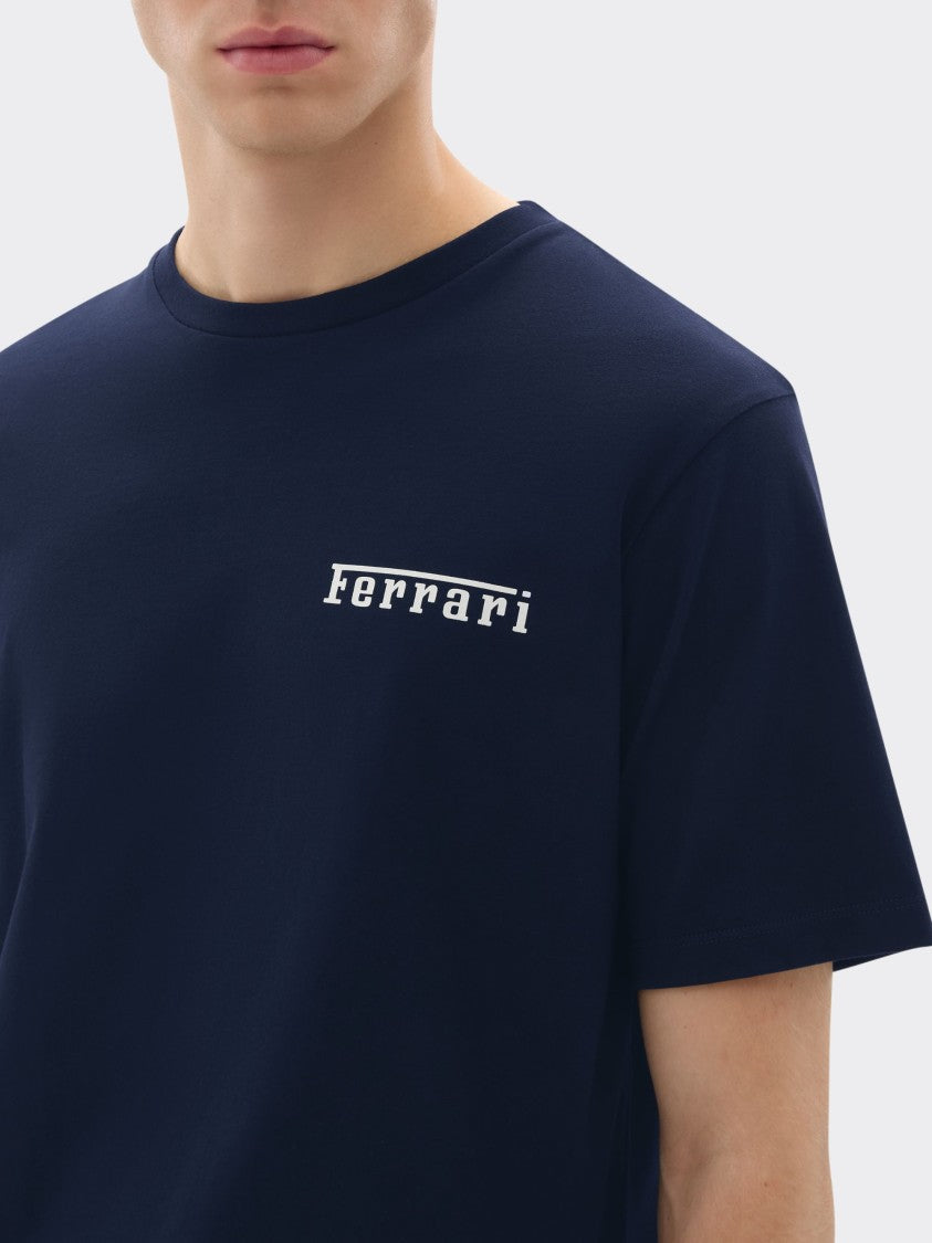 Ferrari White Cotton Minimalist Logo T-Shirt