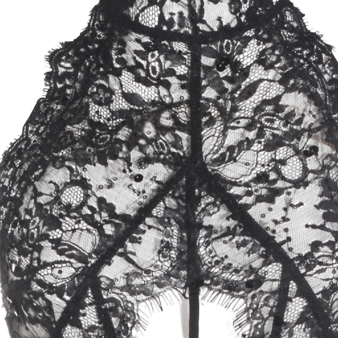 Nissa Sheer Bodysuit With Intricate Lace Detailing