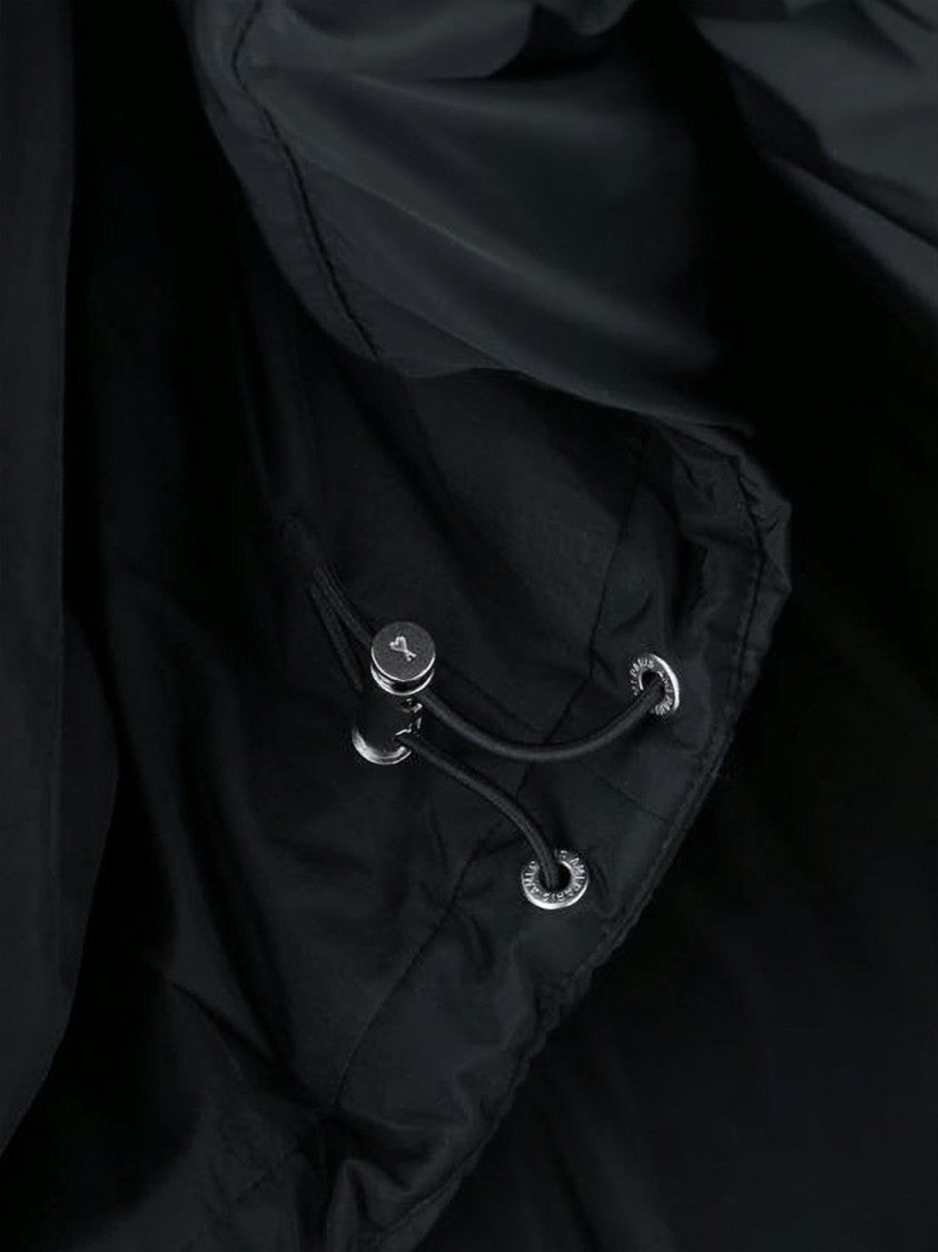 Ami Paris Cropped Padded Down Jacket With High Collar