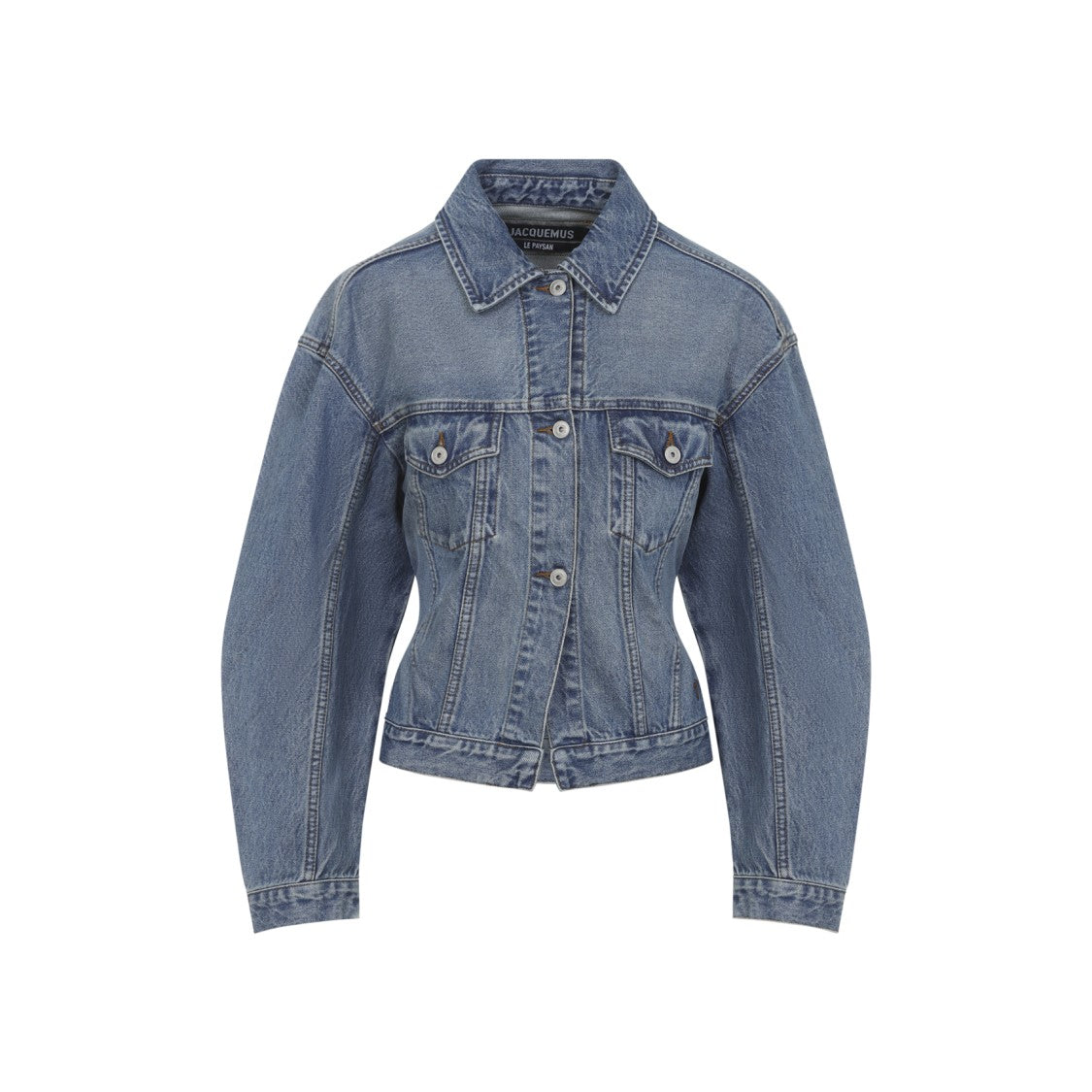 Jacquemus Fitted Denim Jacket With Classic Collar