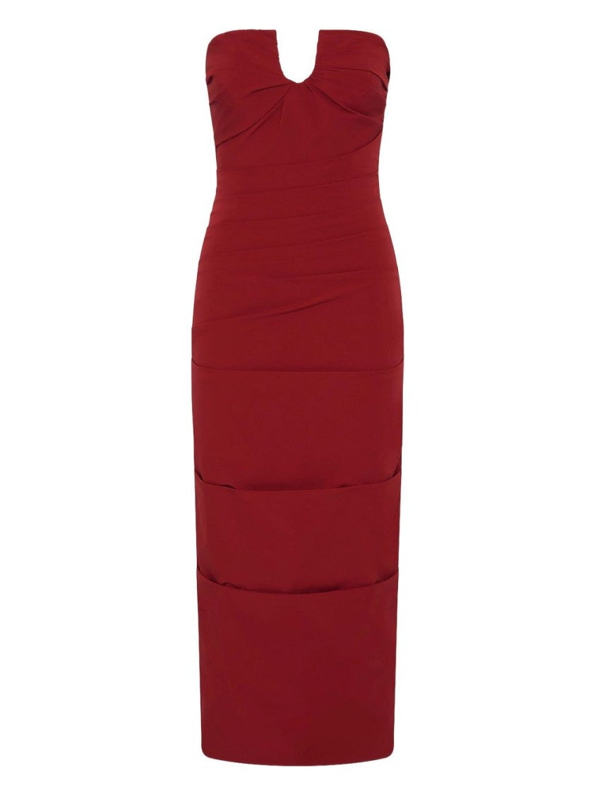 Rachel Gilbert Bordeaux Strapless Dress