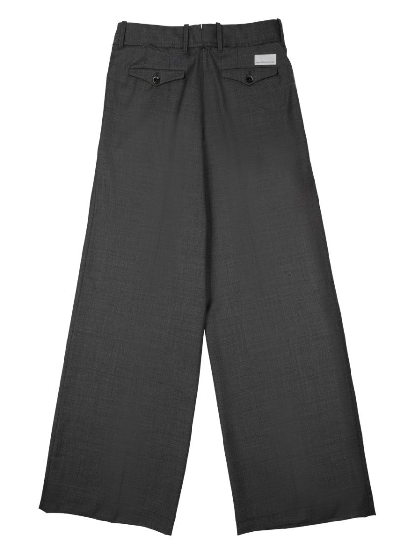 Nine In The Morning Neutrals Sandra Pleated Wool Wide-Leg Pants