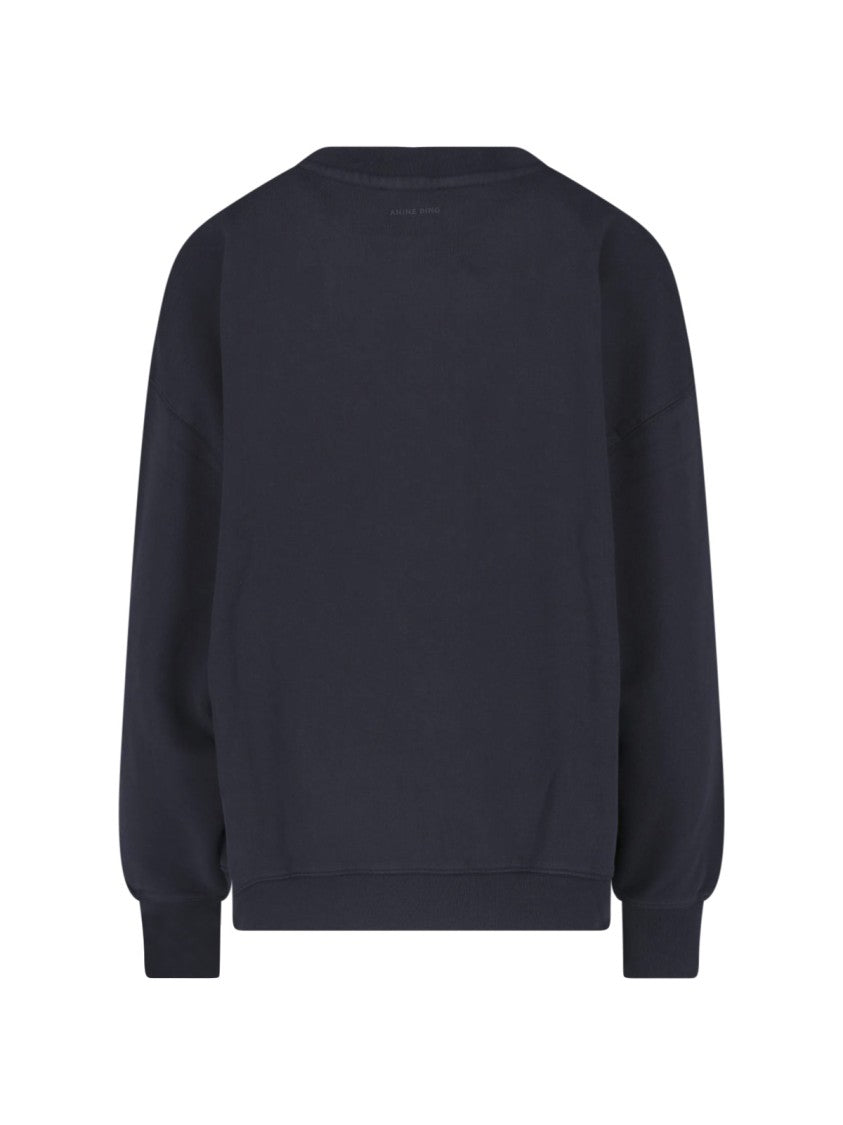 Anine Bing Graphic Print Sweatshirt With Classic Crew Neckline
