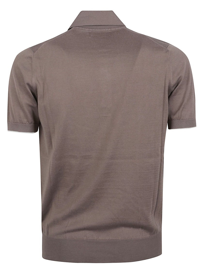 Brunello Cucinelli Short-Sleeve Polo Shirt With Classic Collar And Embroidered Detail