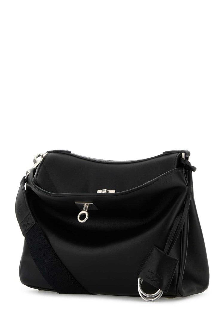 Balenciaga Black Leather Small Rodeo Messenger Crossbody Bag