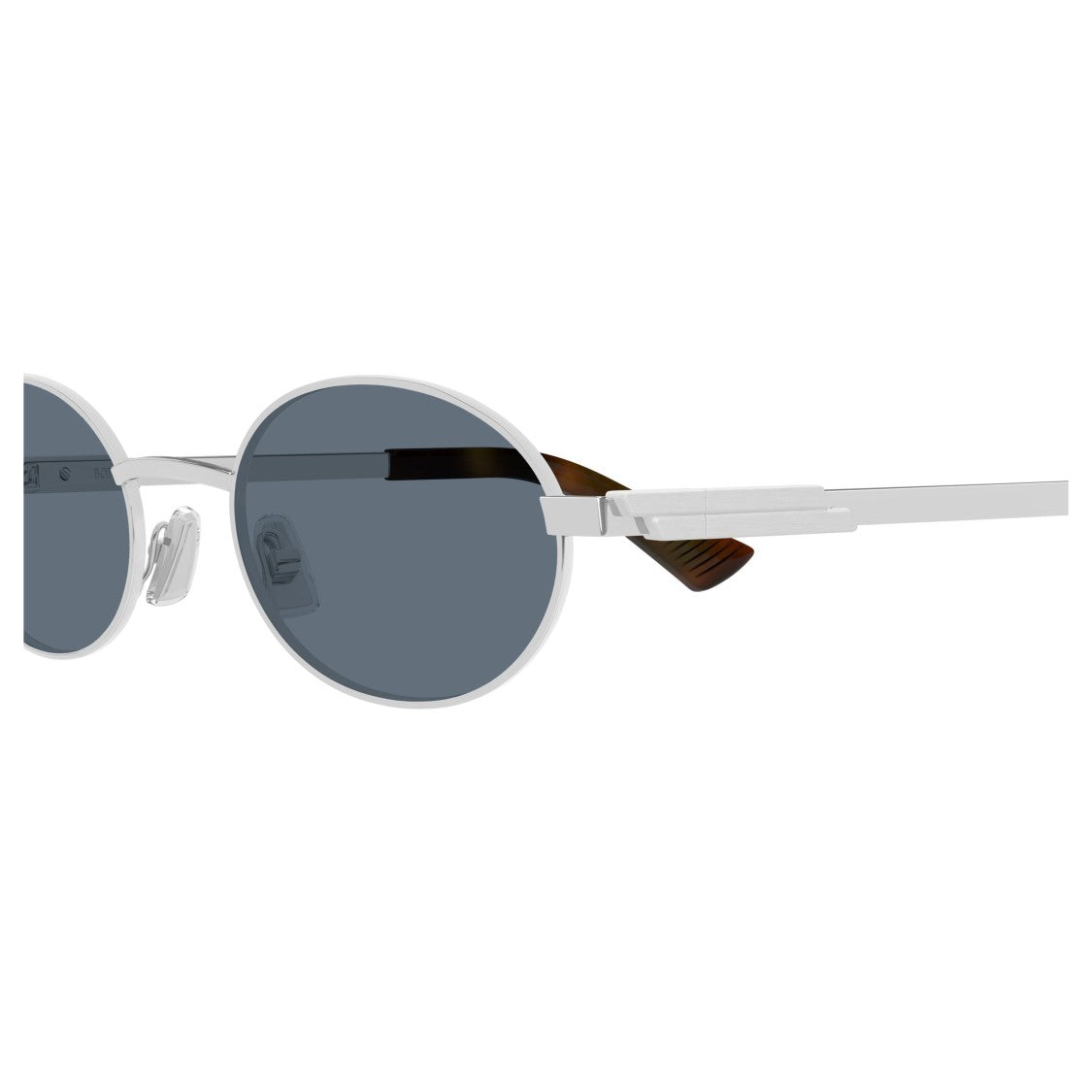 Bottega Veneta Oval Metal Frame Sunglasses With Dark Lenses And Elegant Temples