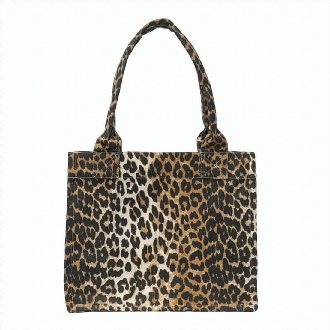 Ganni Bold Leopard Print Shoulder Bag With Eco-Friendly Fabric