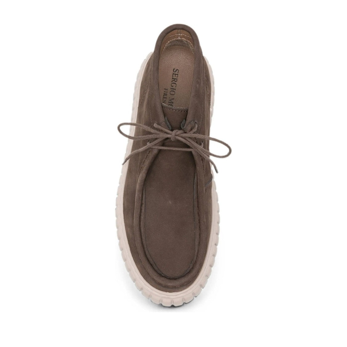 Sergio Moretti Brown Moccasin-Stitched Lace-Up Leather Boots