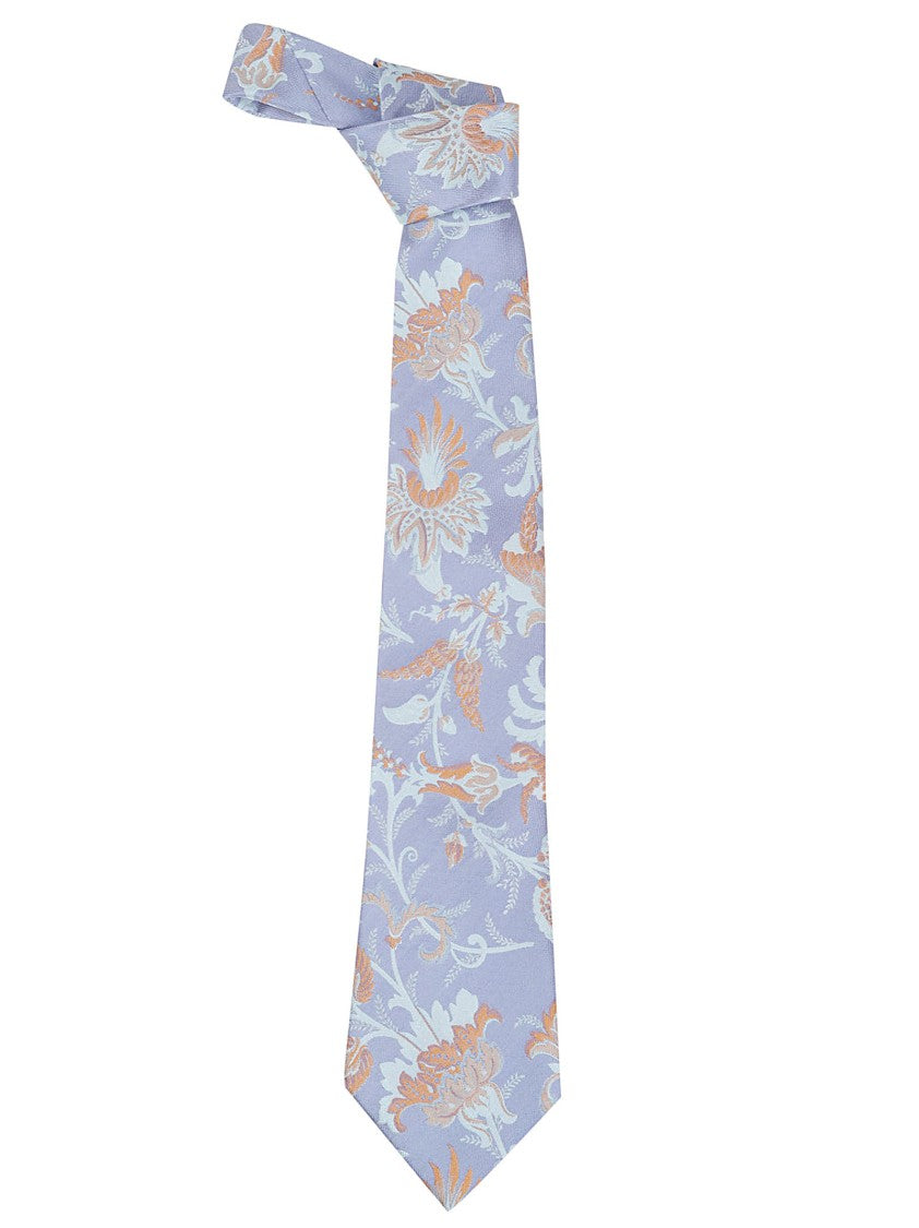 Etro Floral Pattern Silk Tie