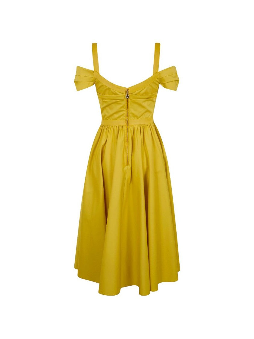 Elisabetta Franchi Off-Shoulder Yellow Mini Dress