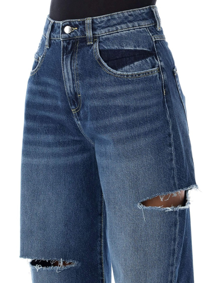 Icon Denim Poppy Broken Deep Blue Wide-Leg Jeans