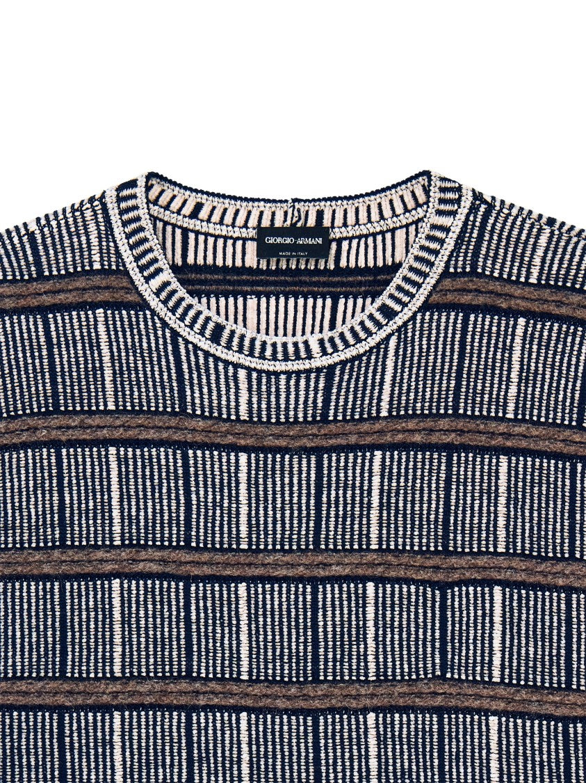 Giorgio Armani Striped Crewneck Knit Sweater