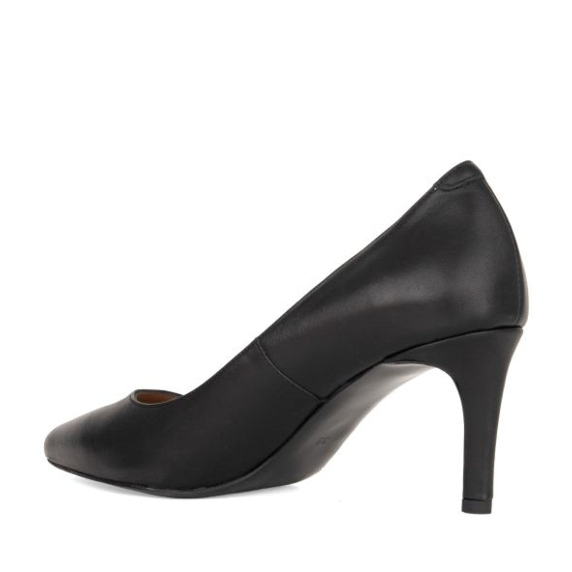 Sergio Moretti Black Pointed Toe Low Heel Leather Dress Pumps