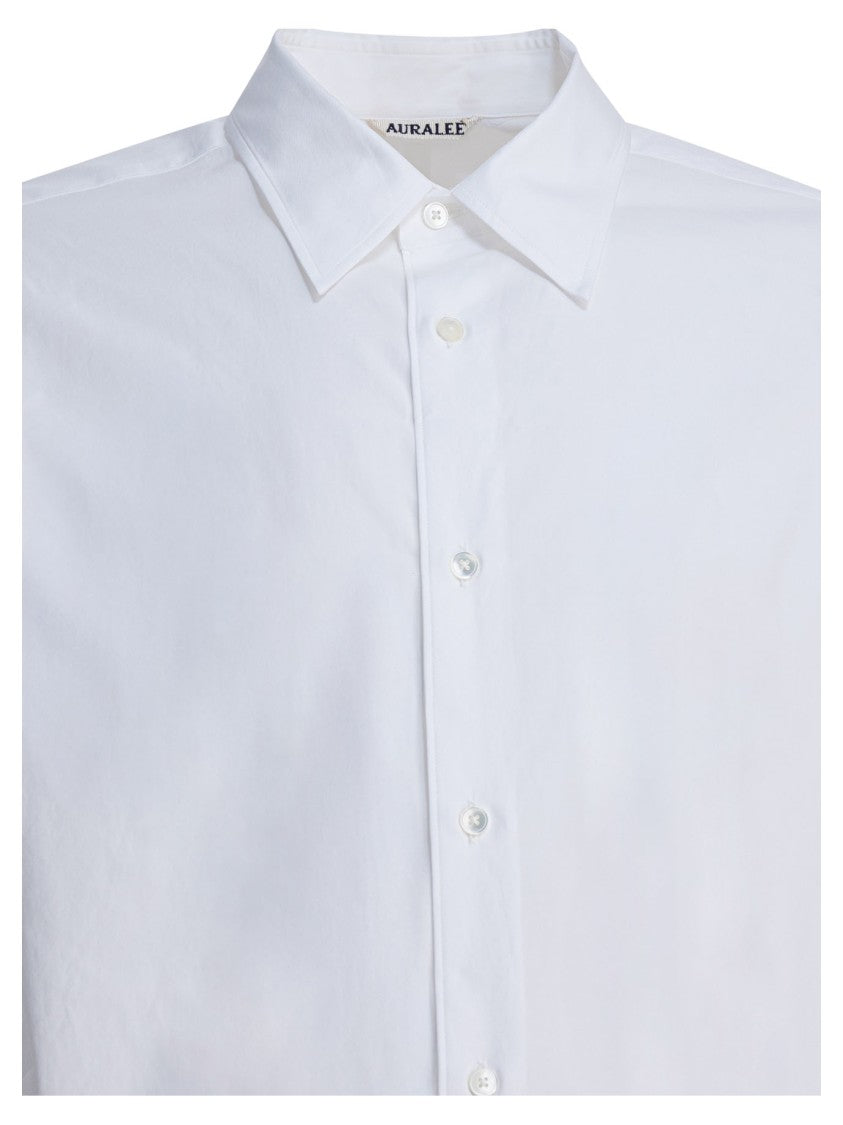 Auralee Classic White Cotton Shirt With Timeless Design