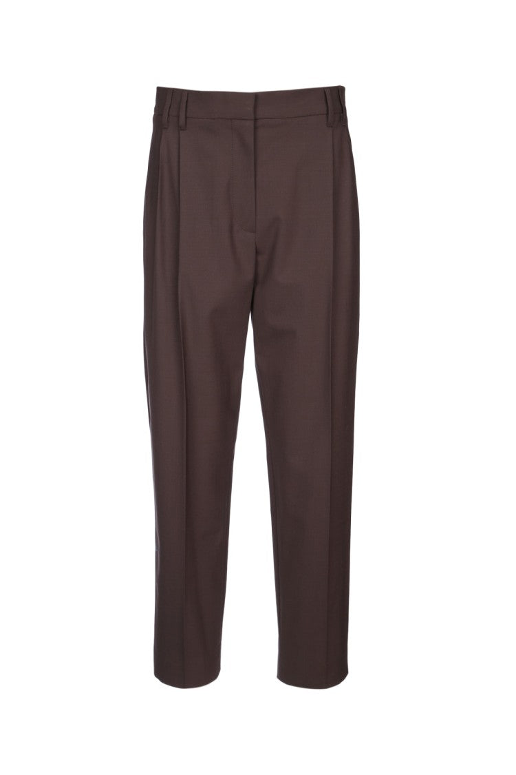 Brunello Cucinelli Tropical Wool Slouchy Pleat Pant