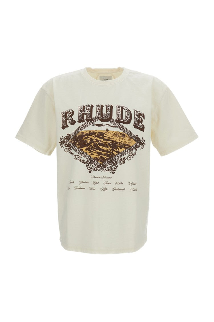 Rhude White Dakar Convoy Washed Cotton T-Shirt
