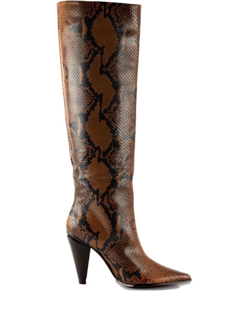 Roberto Festa Textured Snakeskin Tall Boots
