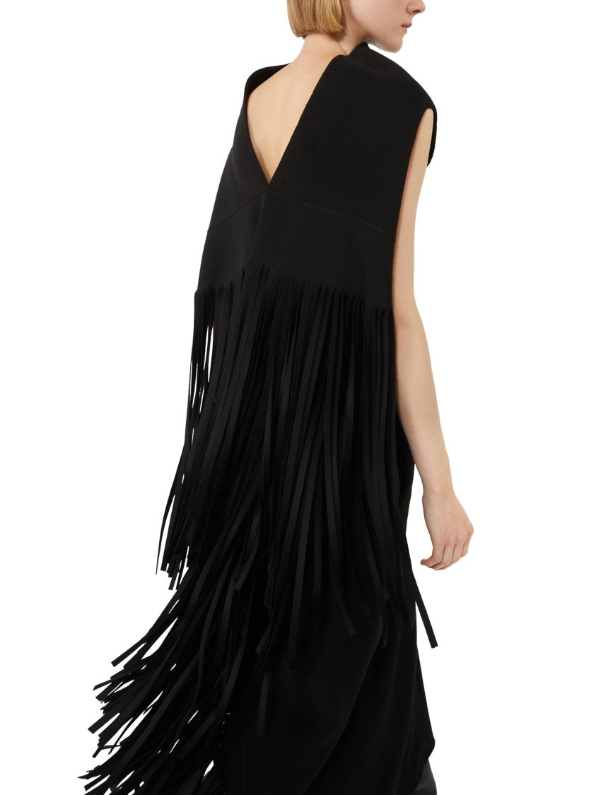 Max Mara Refined Black Virgin Wool Dress With Silhouette