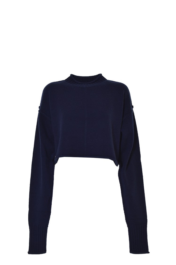 Sportmax Cropped Knit Pullover With High Collar