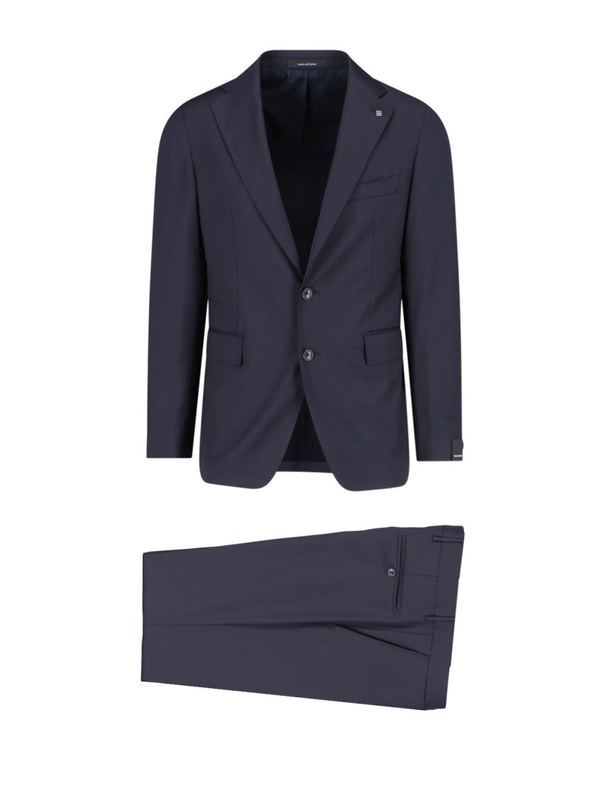 Tagliatore Vesuvio Single-Breasted Suit In Blue Virgin Wool