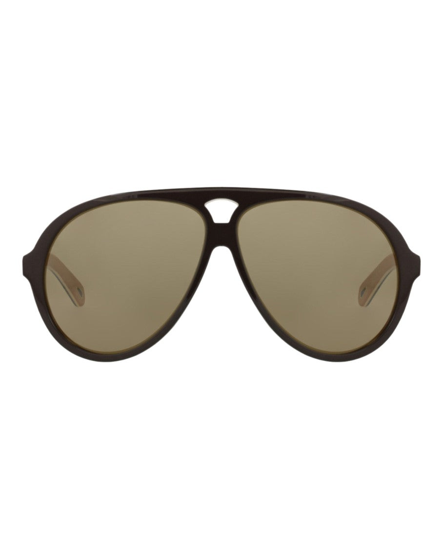 Chloé Aviator-Frame Recycled Acetate Sunglasses