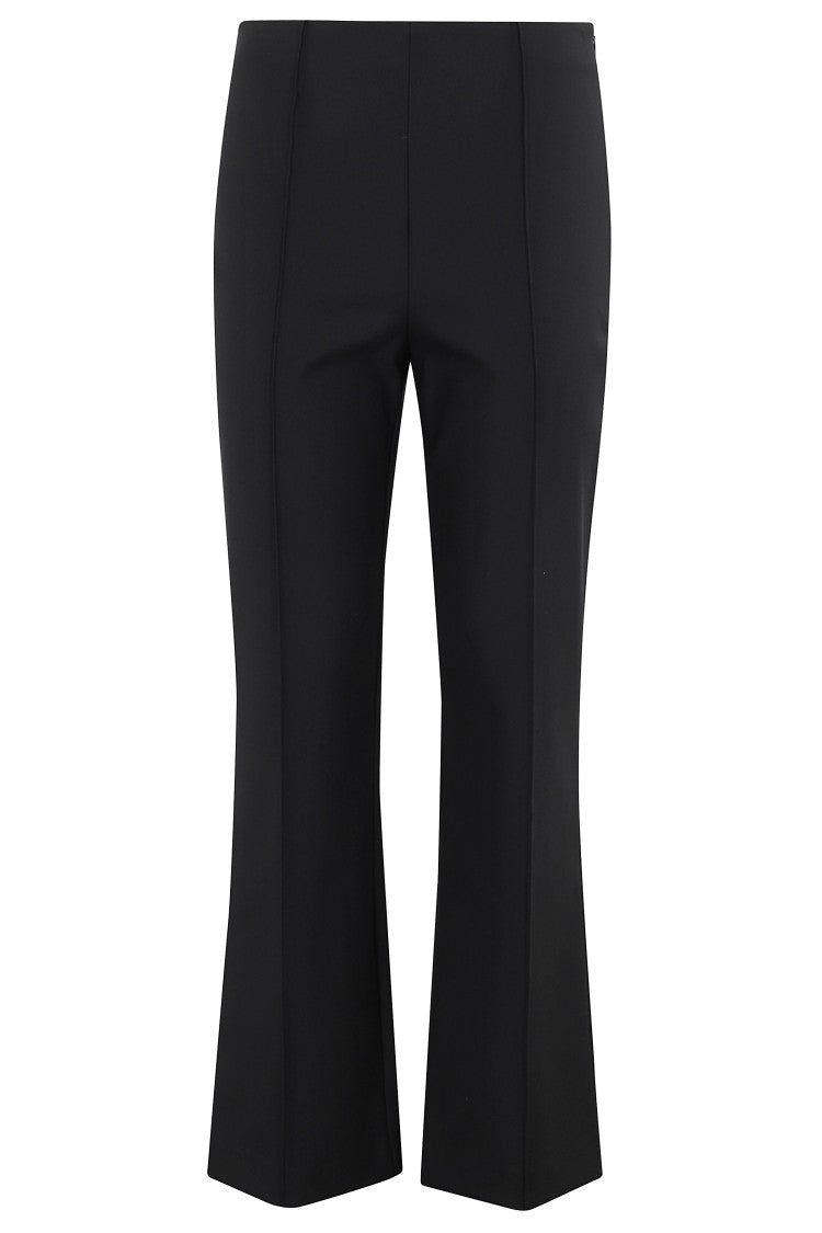 Simkhai Cropped Black Tailored Pants With Flared Hem