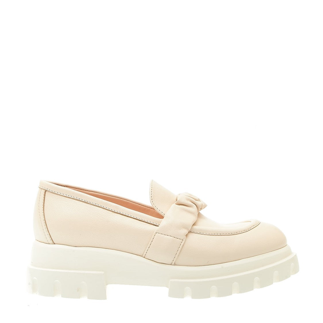Agl Cream Moccasin With Rubber Sole