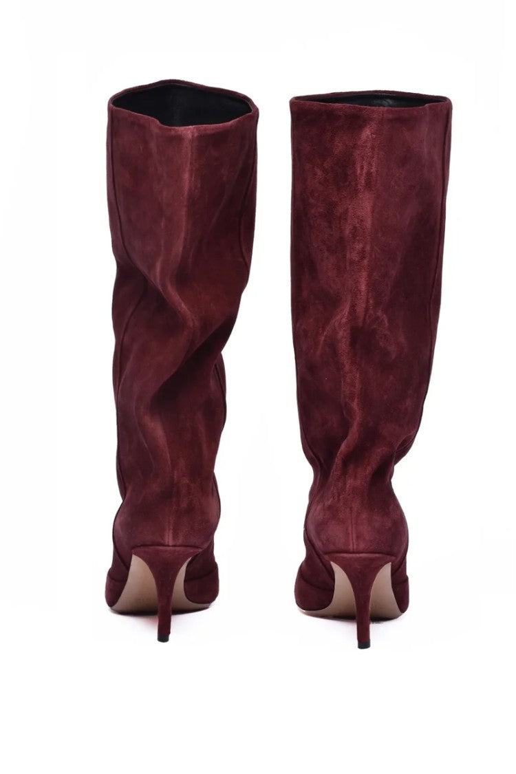 Paris Texas Esther Midcalf Suede Boots - Red