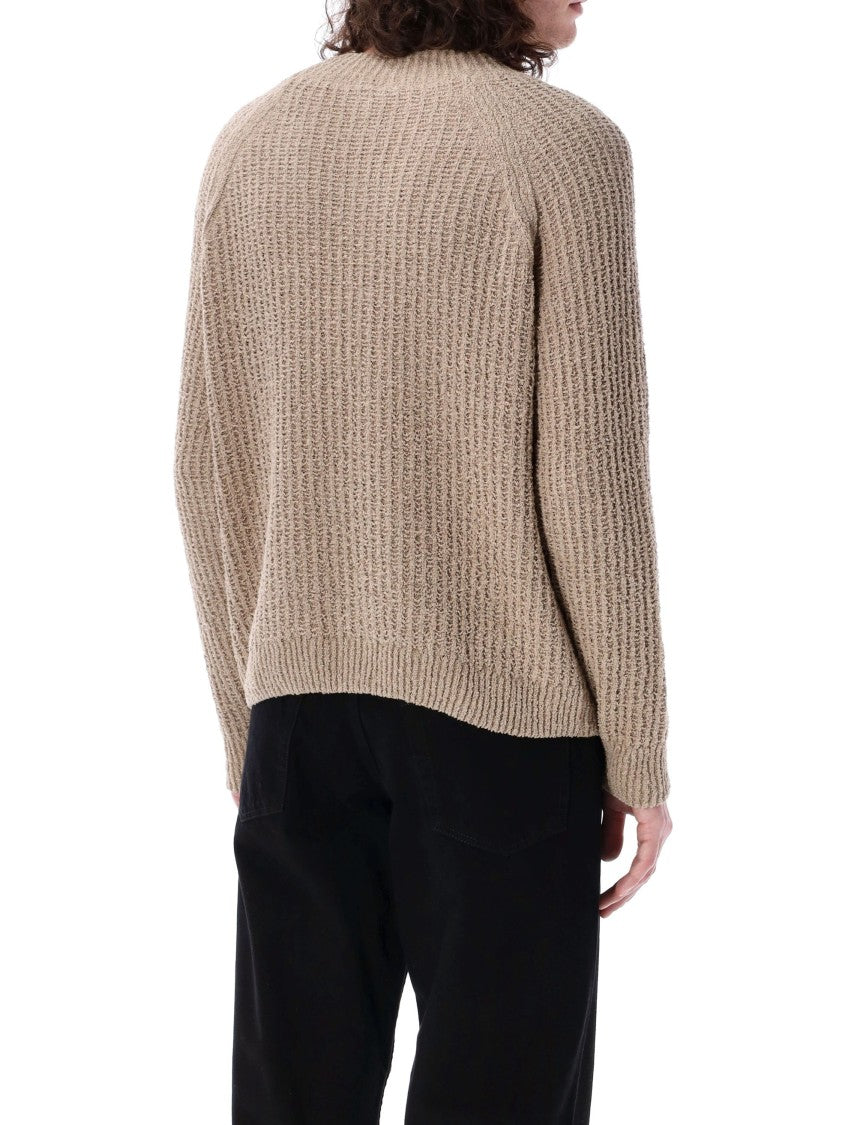 Sunflower Textured Ribbed Knit Sweater With Classic Crew Neck