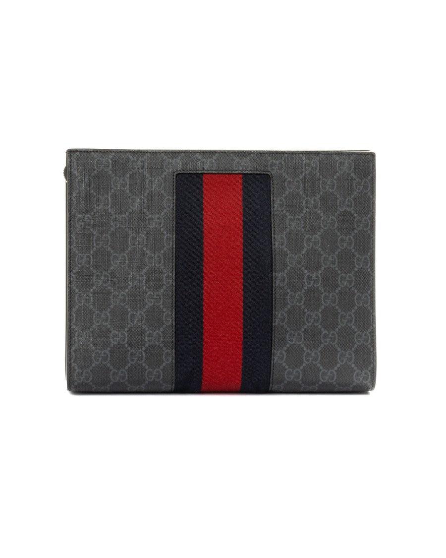 Gucci Black Small Gg Supreme Canvas Clutch