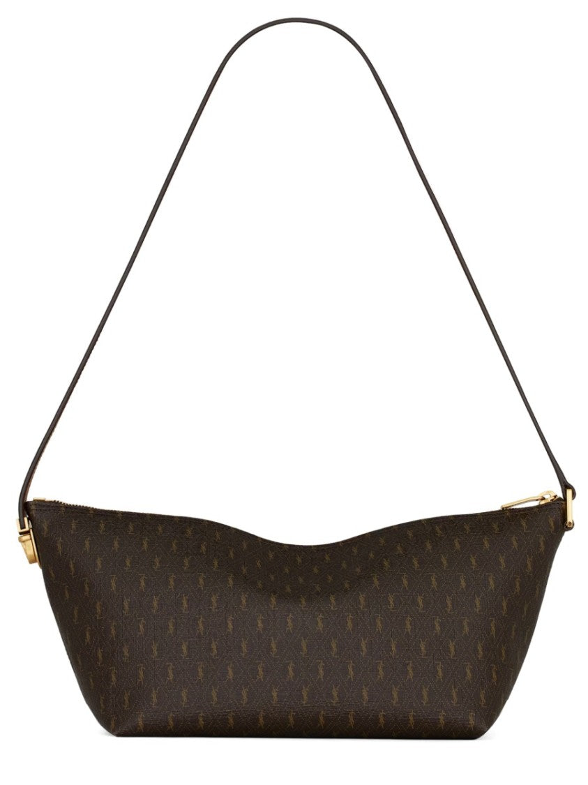 Saint Laurent Structured Shoulder Bag With Subtle Monogram Pattern
