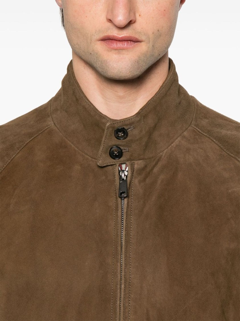 Baracuta Olive Brown Suede G9 Bomber Jacket