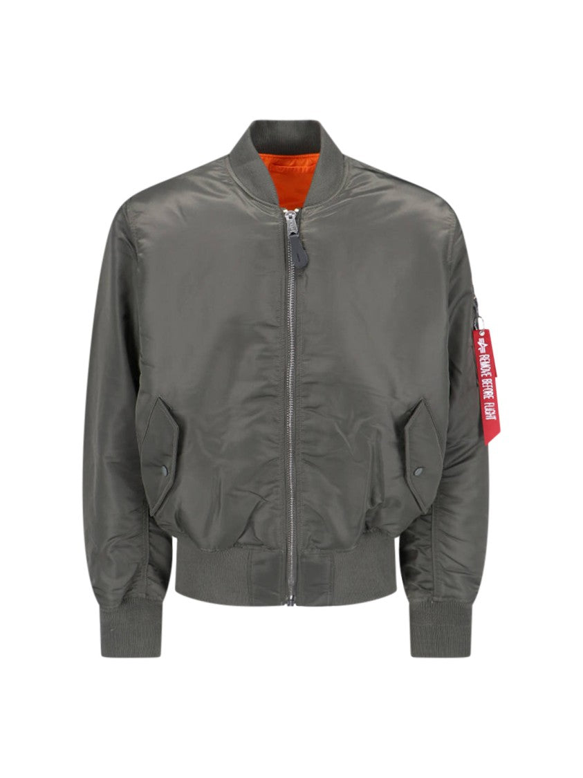 Alpha Industries Reversible Bomber Jacket In Green